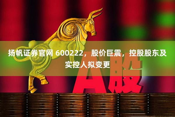 扬帆证券官网 600222，股价巨震，控股股东及实控人拟变更